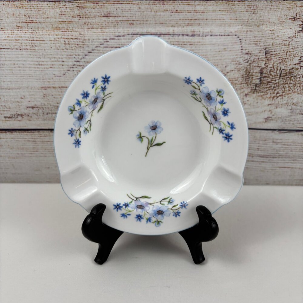 Vintage Shelley Ashtray Blue Rock Fine Bone China England